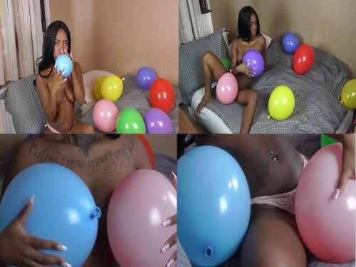 Ebony Babe Balloon fetish! ( Format: HD Length: 5:33 ) 